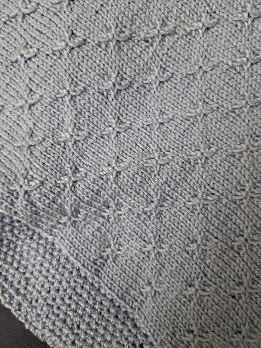 A close up of the knitted fabric